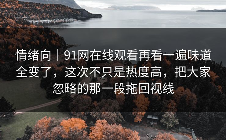 情绪向|91网在线观看再看一遍味道全变了,这次不只是热度高,把大家忽略的那一段拖回视线 情绪向|91网在线观看再看一遍味道全变了,这次不只是热度高,把大家忽略的那一段拖回视线
